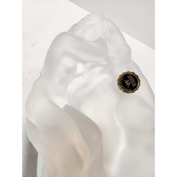 A & A Crystal Handmade Czech Art Deco Frosted Glass Nude Woman Ashtray Dish Vtg - Picture 3 of 12